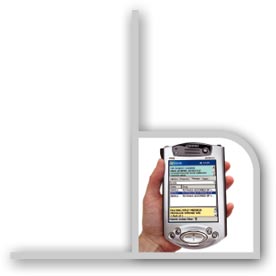 Handheld device running an Inchware application