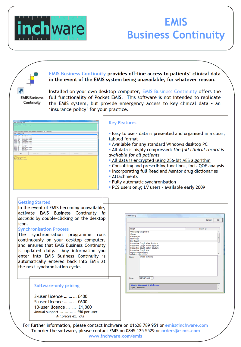 Pocket Emis flyer